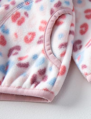 Image of Kids Printed Polar Fleece Jacket Toddler Baby Boys Girls Autumn Winter Warm Sherpa Lining Outerwear Soft Lightweight