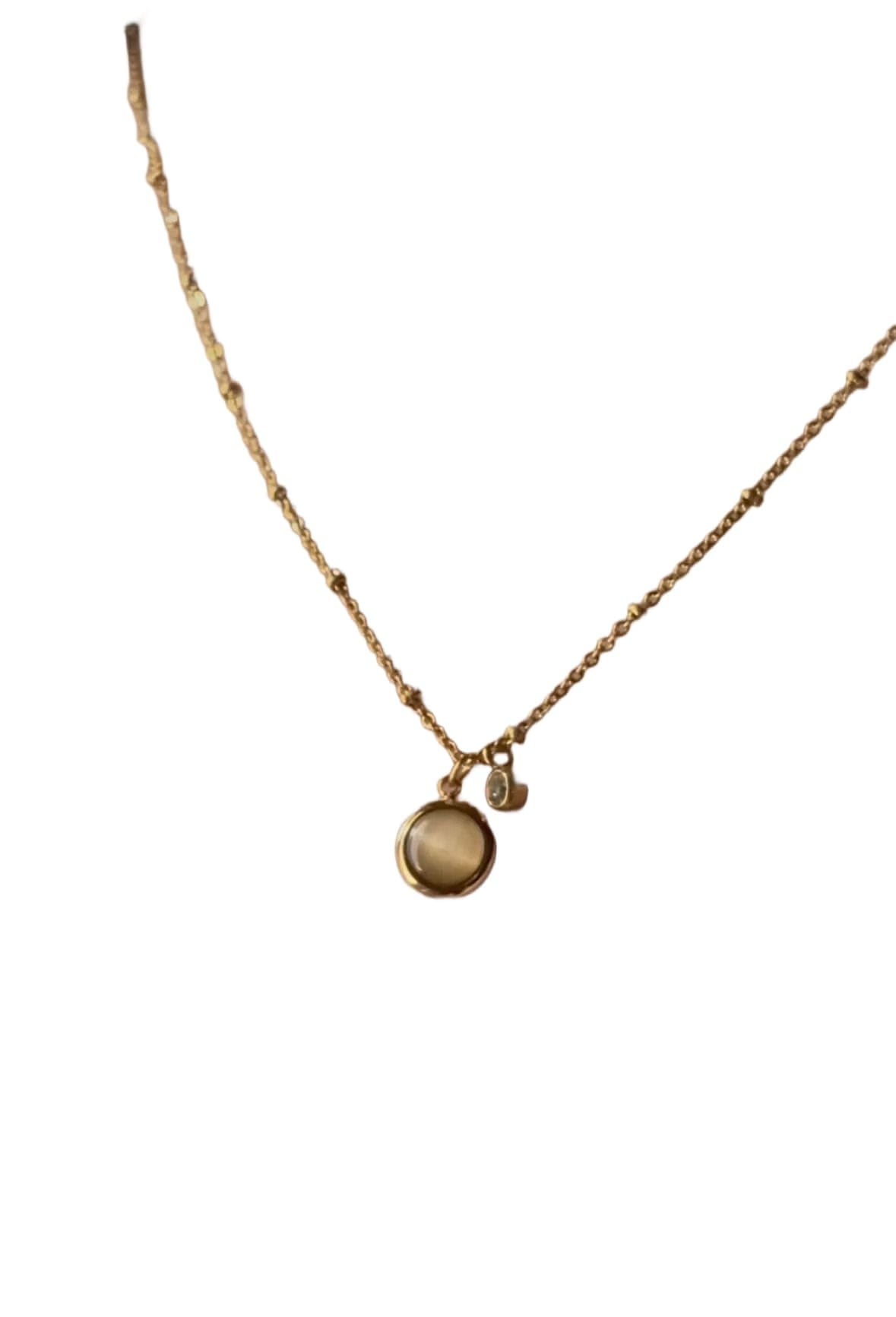 Anti tarnish Stainless Steel Gold NC Crystal Gold-plated Plated Stainless Steel Necklace-Green Four Leaf NC -14-image-41