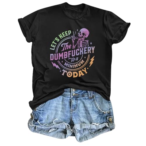 Skeleton Shirt Women Vintage Graphic Tees Y2k Emo Grunge Punk Goth Shirts Funny Aesthetic Tshirts Short Sleeve Tops