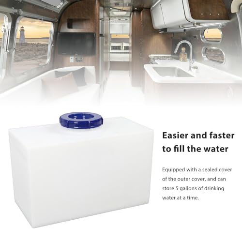 Ausla RV Wasser Tank LLDPE Serbatoio d'Acqua Dolce Impibile 5 Galloni con Un'apertura di Riempimento di Grande Diametro per Il Campeggio, Barca