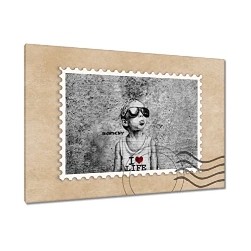 Tableau Banksy I Love Life street art impression sur toile
