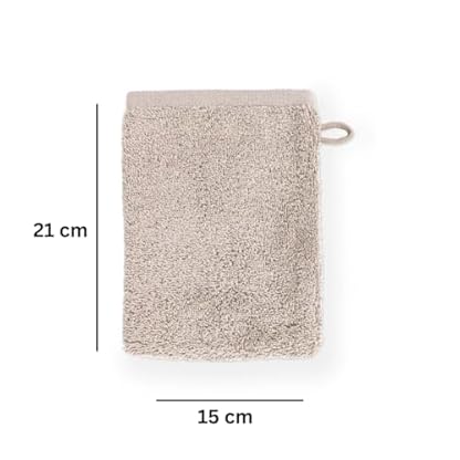 TISECO Home Studio - Waschlappen Eden - SET/12-100% Bio Baumwolle - 500 g/m2 – mit Aufhängeöse – Bio-Baumwolle – superweich und sehr saugfähig - 15x21 cm - Sand – Bild 5