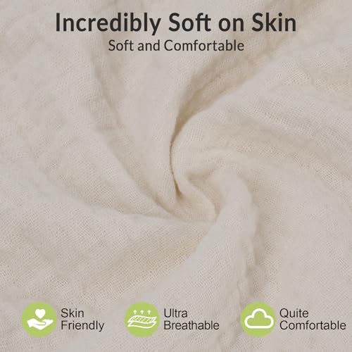 Image of Toddler Pillowcases for 13 inchx18 inch Pillow 2 Pack, Muslin Small Toddler Baby Kids Travel Pillow Covers for Boys Girls with Envelope Closure (Beige, 13 x 18 Inch)