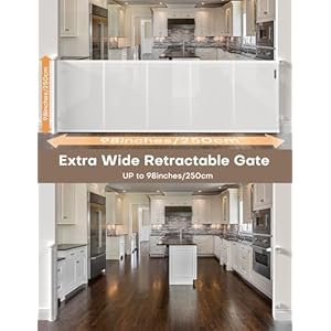 42-Tall-98-Extra-Wide-Retractable-Baby-Gates-for-Large-Openings-Momssy-Child-Safety-Mesh-Gate-Long-Dog-Gate-for-IndoorOutdoor-Stairs-Hallways-Deck-Patio-Garage-DoorWhite - Cucciolini Doodles   42-Tall-98-Extra-Wide-Retractable-Baby-Gates-for-Large-Openings-Momssy-Child-Safety-Mesh-Gate-Long-Dog-Gate-for-IndoorOutdoor-Stairs-Hallways-Deck-Patio-Garage-DoorWhite