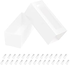 BAKIPACK 30 Macaron Boxes for 4 or 5 Macarons White Macaron Gift Boxes，Candy Gift Boxes, Macarons Box with Clear Window (Interior Measurement 4.8" x 1.9" x 1.9" without Macaron inside)