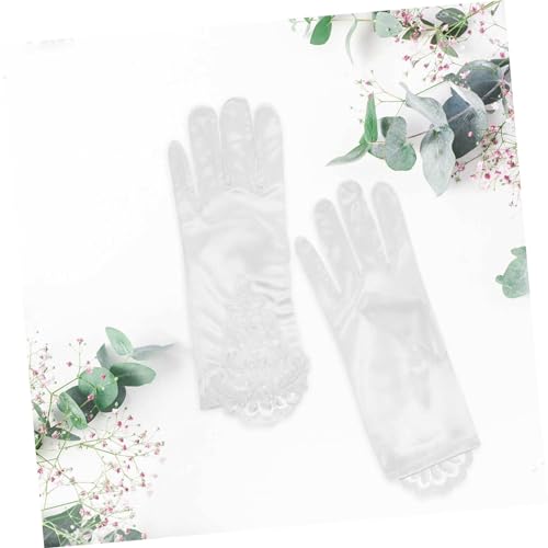 NOLITOY 1Pair Lace Gloves for Embroidered Gloves for Flower Girl for Costume Parties Stage Performances Dress Up Elegant Accessories2