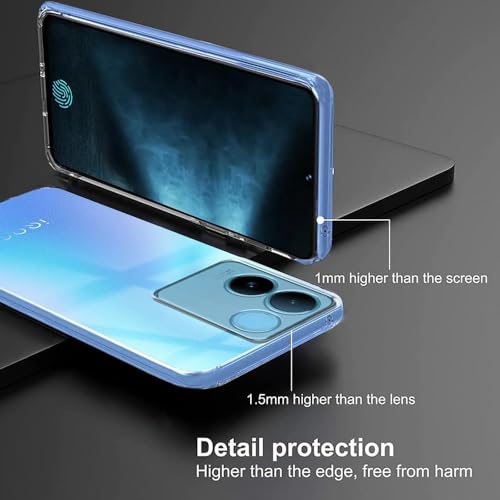 Image of NISHTECH for Vivo T2 Pro, iQOO Z7 Pro 5G Premium Transparent Hybrid Soft Slim Dust Proof Back Case Cover Silicone with Camera Protection