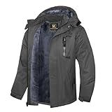 Keevoom Men's Winter Jackets Warm Ski Snow Coats Waterproof Hooded Raincoats Snowboarding Lined Windproof Windbreaker