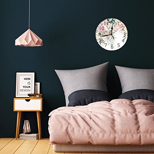 Wgnnvot Peony Hydrangea Flower Botanical Leaf Garden 10 Inch Design Round Classic Wall Clock Battery Operated For Home Decorative Living Room Bathroom Office #TOP4