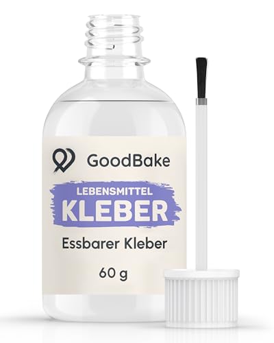 GoodBake essbarer Superkleber (OHNE Gelatine) zum Dekorieren von Torten, Fondant, Motivtorten, Blumen, Kleber für Lebensmittel, Zuckerkleber (60g)