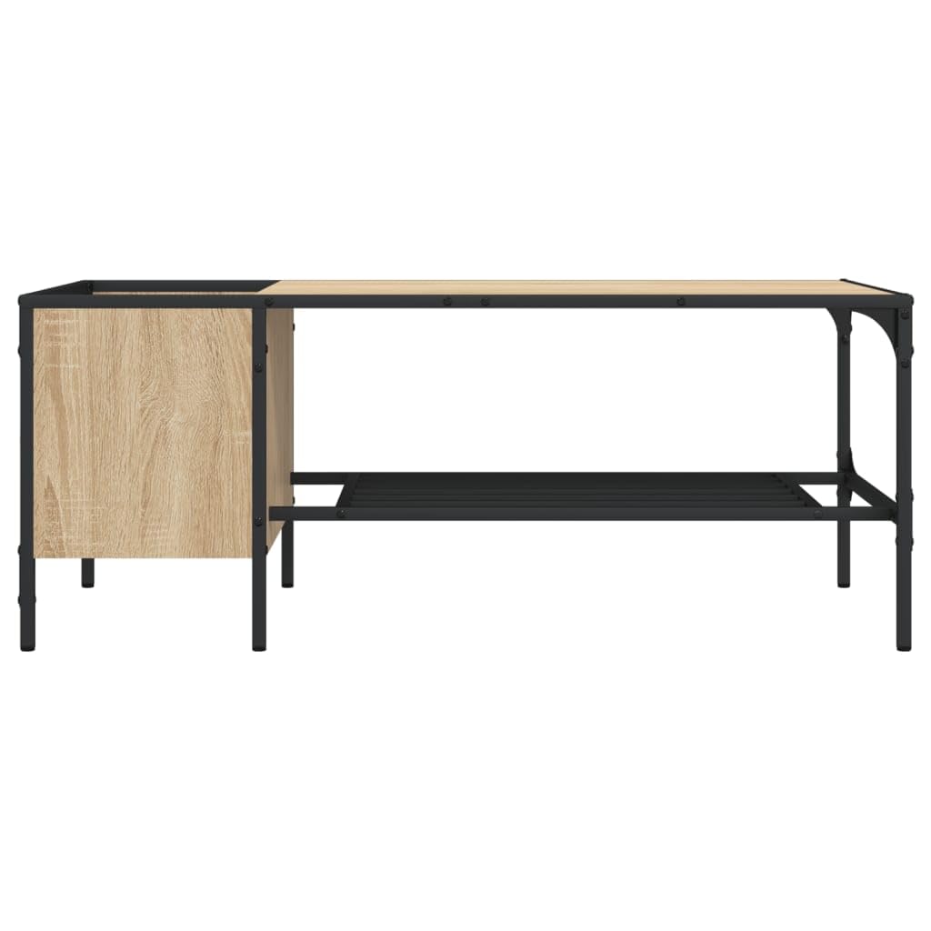 Mesa Centro Estante Madera ingeniería Roble Sonoma 100x51x40 cm Moderna,Mesa Auxiliar con Estante y Almacenamiento para Sala de Estar,Salón,Comedor