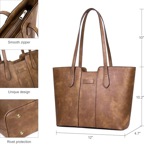 Image of ToLFE Tote Bags for Women Purses and Handbags Top Handle Satchel PU Leather Shoulder Hobo Bags | Top Handle