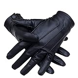 Genuine Sheepskin Leather Gloves for Men - Black Unlined Men's Leather Gloves – Dress Driving Gloves for Car Driving, Bike Riding (Medium Size)