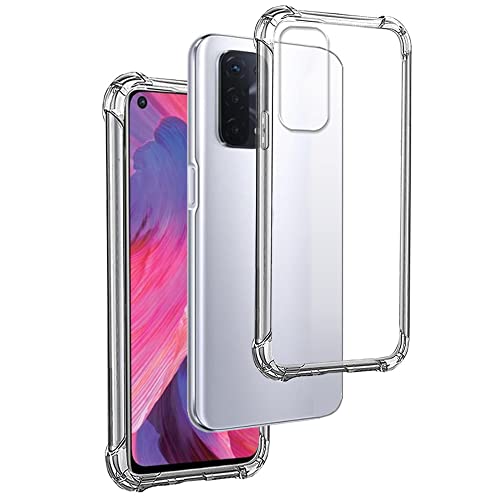 REY Funda Anti-Shock Gel Transparente para OPPO A74 4G - F19, Ultra Fina 0,33mm, Esquinas Reforzadas, Silicona TPU de Alta Resistencia y Flexibilidad