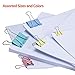 188 Pcs Binder Clips Paper Clips Assorted 6 Sizes, Paper Binder Clips Metal Fold Back Clips with Box for Classroom School Office Supplies Assorted Colors