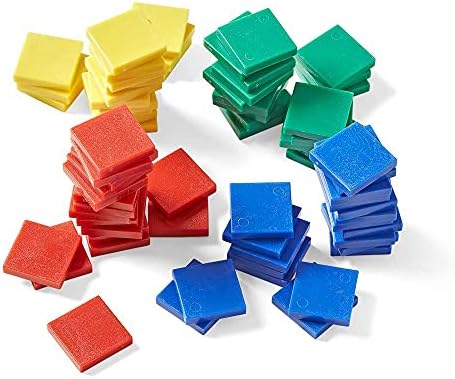 Plastic Tokens Math Generic Mathworld Plastic color Square Tiles Counters Chips Tokens 100 ...