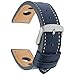 Price comparison product image Talk Time Rally Racing Watch Strap Genuine Calf Leather Brushed Stainless Steel Buckle 20mm Blue