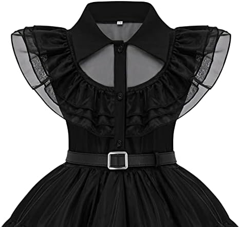 GZ-LAOPAITOU Girls Black Dance Dress Princess Costume for Kids Cosplay Halloween Party Outfit Dress 4 41TPnYEARhL. AC