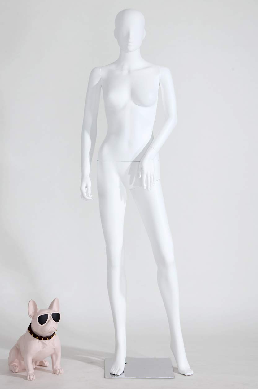Nouveau Haute Qualité Mannequin Blanc Abstrait en Forme de Nez et de Bouche Mat - Femme Masculine (LF4-6 Blanc Mat)