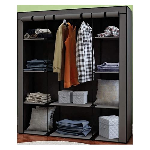 YBNKKUXKN Baldas Armario Armario portátil Resistente, Gran Capacidad, 5 Capas, 12 Compartimentos, no Tejido, para Colgar Ropa, fácil de Montar Armario Combinado