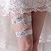 Bridal Garter Set for Wedding - Rhinestone Flower Lace Garters for Bride, Blue Floral Keepsake and Toss Garter Set, Handmade Wedding Accessories