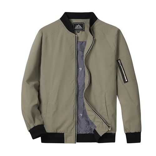 Image of QLZ Men's Bomber Jackets Varsity Flight Jacket For Men Casual Lightweight Windbreaker Windproof Track Puffer Coat