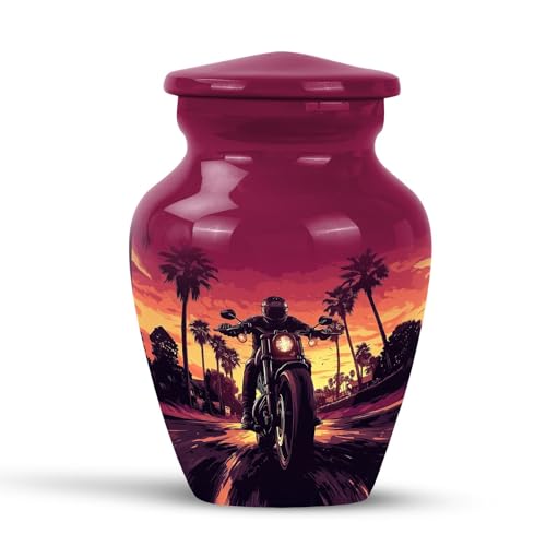 Image of Motorcycle Urns for Ashes Adult Male & Female - Motorcycle Little Keepsake Urns for Ashes Men - Human Cremation Urn for Adult Small - Burial Keepsake Bike Mini Urn for Biker 3 Inch