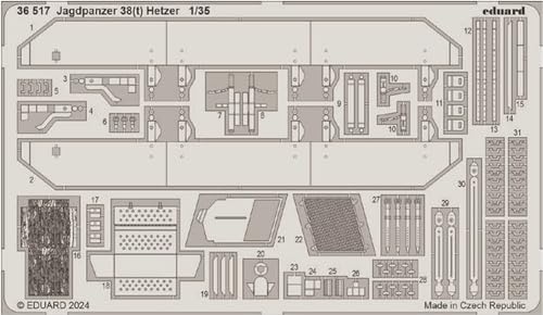 Jagdpanzer 38 t Hetzer photogravures 1/35 Eduard 36517 kit