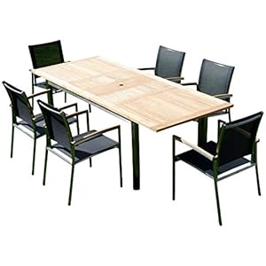 ALEOS Gartengarnitur Kuba Teak & Edelstahl