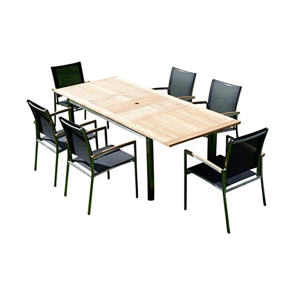 ALEOS Gartengarnitur Kuba Teak & Edelstahl