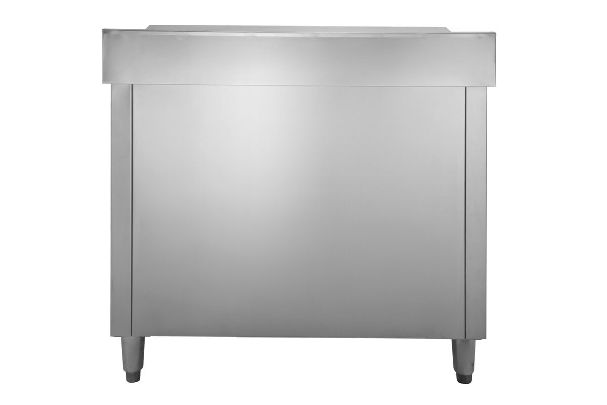 GastroHero Arbeitsschrank ASSB126A | 100 mm Aufkantung | Edelstahl Arbeitsschrank 100x70 cm | Hygienischer Gastro Schrank mit Stauraum | Profi Küchenmöbel für Gastronomie & Großküche