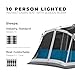 CORE Lighted 10 Person Instant Cabin Tent with Screen Room