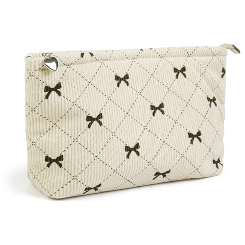 Bows Cosmetic Bags for Women, Cute Bow Makeup Bag Coquette Aesthetic Purse Travel Makeup Bag Small Cosmetic Bag for Purse