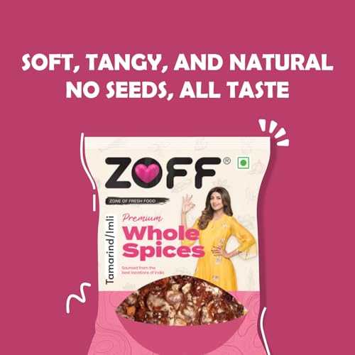 Image of Zoff Tamarind Seedless - Soft & Tangy Imli for Cooking - 100% Natural & Chemical-Free - Ready-to-Use Tamarind Pulp for Chutney, Curries, Rasam & Indian Recipes - No Preservatives - 500grams
