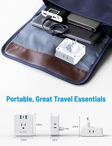 European Travel Plug Adapter Usb C - Trond Us To Europe Plug Adapter With 20W Usb Fast Charger, 4 Ac Outlet Converter Adaptor For Europe Italy Spain France Germany Cruise Travel Essentials, Type C #TOP5