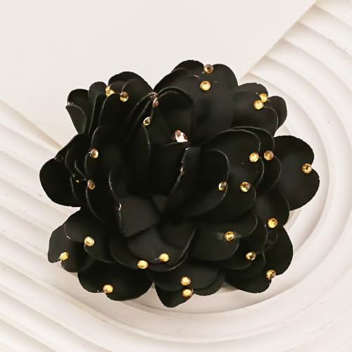 Image of CSIYANJRY99 Dainty Feather & Rose Flower Large Brooch Lapel Pins Delicate Elegant Handmade Flower Brooches Pin Classic for Wedding Party Dance Banquet for Women Dress Suit Ceremony Clothes Accessories Jewelry Valentine's Day Gifts