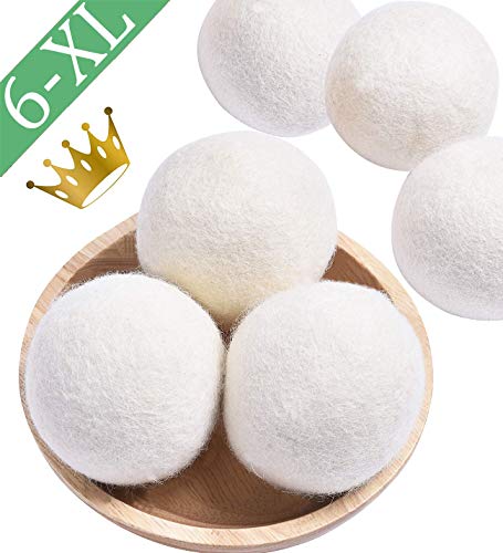 Wool Dryer Balls Organic, 6 Pack XL Natural Fabric Softener 100% New Zeal