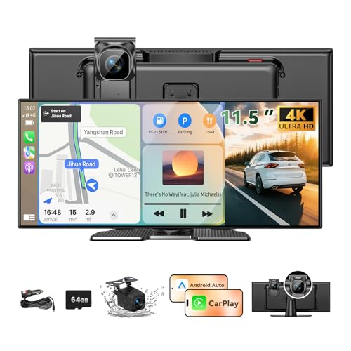 Largest 11.5 inch Wireless CarPlay Screen for Car, A-pple CarPlay