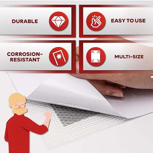 XFasten Drywall Repair Kit 12-Pack 4/6/8 Inch Aluminum Dry Wall Repair Patch Kit, Wall Patch Kit for Holes Drywall, Sheetrock Repair Kit, Ceiling Mesh Self-Adhesive Drywall Hole Repair Kit - Thumbnail 2