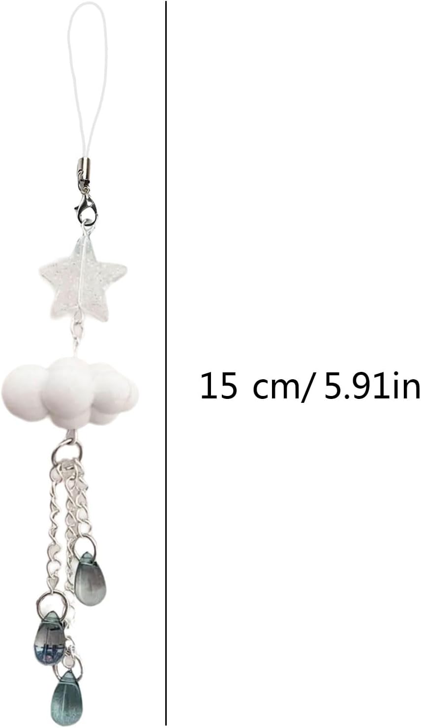 Artistic Beaded Cellphone Lanyard Delicate Handwoven Phone Charm Cloud Star Phone Lanyard for Fashion Enthusiasts Suitable for Various Phones