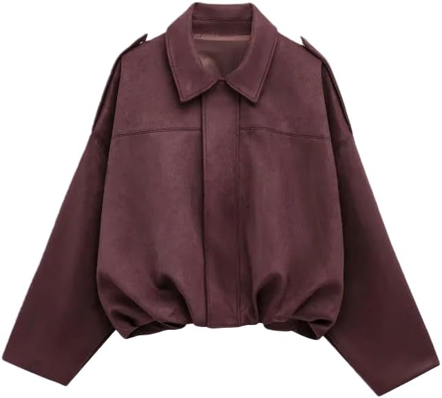 Ladies Casual Outerwear Women'S Short Biker Jackets Long Sleeve Coats Zipper Loose Outerwear