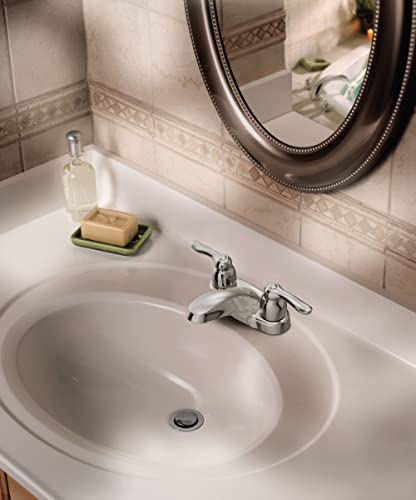 Moen 4925 Chateau Two-Handle Low Arc Bathroom Faucet, Chrome #TOP3