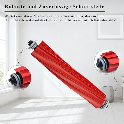 4 Stück Hauptbürste für Roborock Qrevo/Qrevo S/QV 35A/QV 35S/Qrevo Pro/Qrevo Plus/Qrevo MaxV/S7 /S7 Plus /S7+ /S7 MaxV /S7 Maxv Ultra /S7 Pro Ultra/Q Revo/ T7s / T7s Plus / T7s +/Q5/Q5+ Rollen Bürste