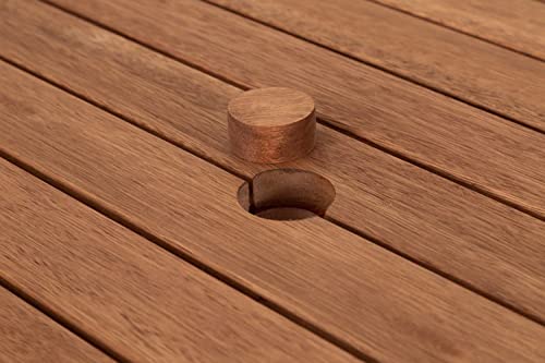 Mesa Dobrável Redonda de Madeira para Varanda Área Externa 120 cm Dobrável Oppa Design - Jatobá