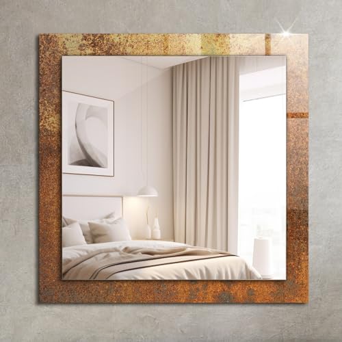 Miroir rectangulaire décoratif cadre en verre imprimé 60x60 cm - 3