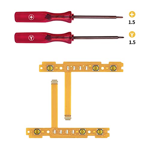 Mcbazel Ersatz-SL SR links rechts Synchrontasten-Farbbandkabelsatz mit Tri-Wing & Schraubendreher-Set für NS Switch/Switch Oled Joycon