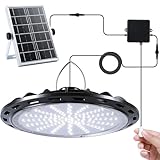 FabStyl Solar Hängeleuchte für außen 2000 lm Helligkeit mit Zugschalter, 2 Helligkeitsstufen, Hocheffizientes Solarpanel, Wetterbeständige Solarlampen für Innen und Außen Garage Pavillon Terrasse