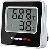 ThermoPro TP157 Hygrometer Indoor Thermometer for Home, Digital Room Thermometer with Large Digits LCD, Temperature Humidity Sensor for Greenhouse Office Cellar