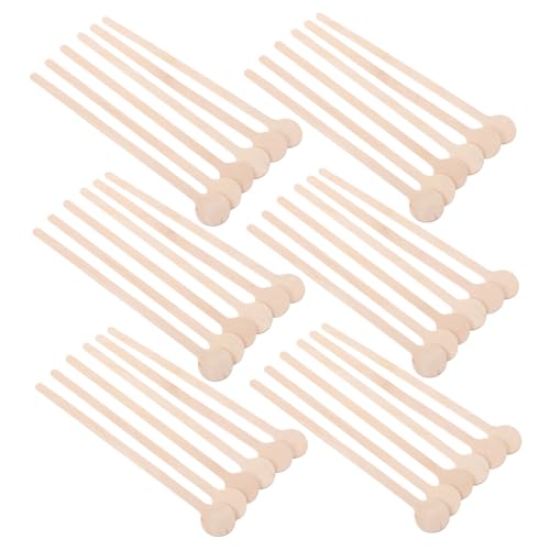 Cabilock 100piezas Palitos para Remover Mezcladores De Bebidas De Madera Redondo para Té Leche y Cócteles Paletinas De Café De Madera