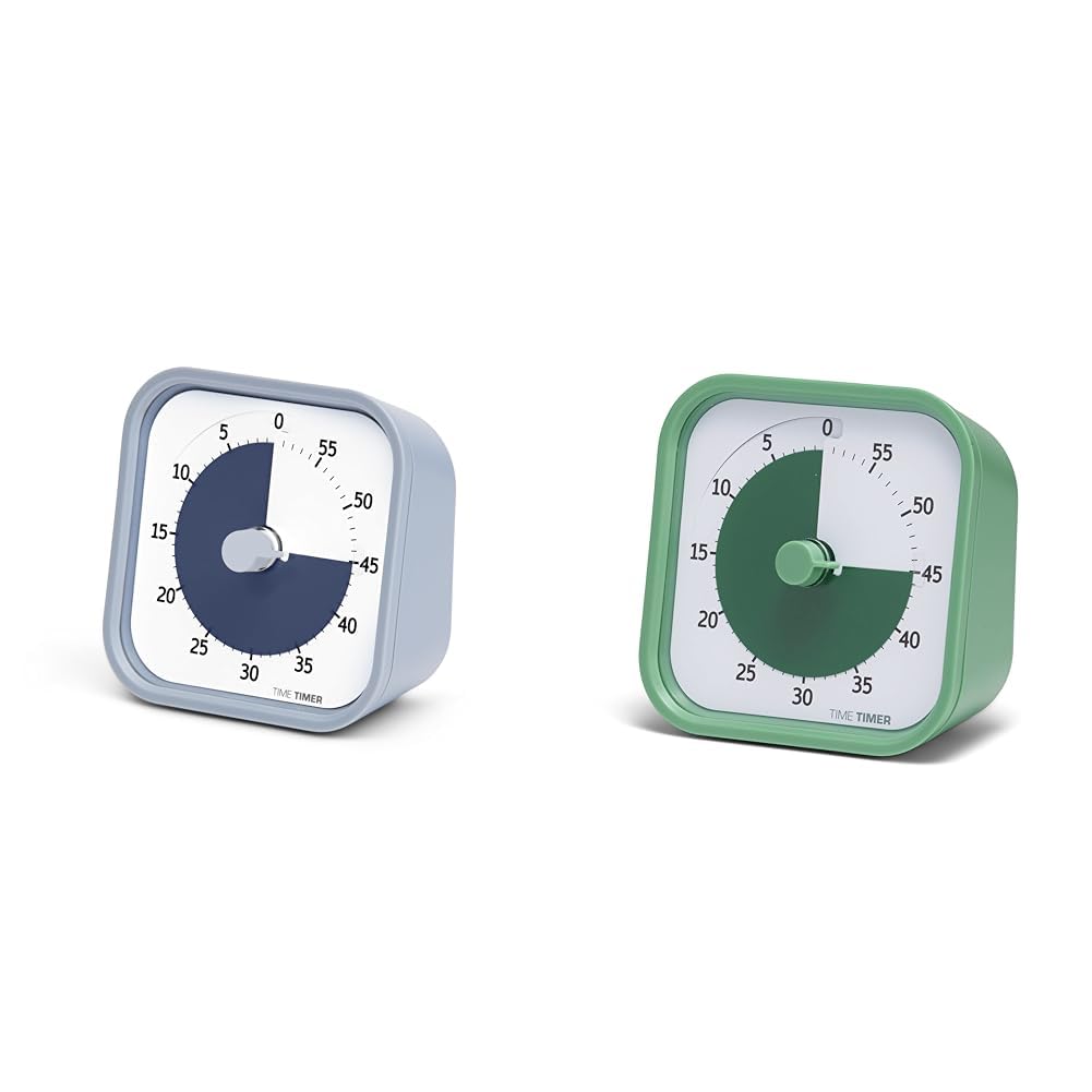 Time Timer 60 Minute Home MOD Visual Timer Bundle - Pale Shale and Fern Green Editions